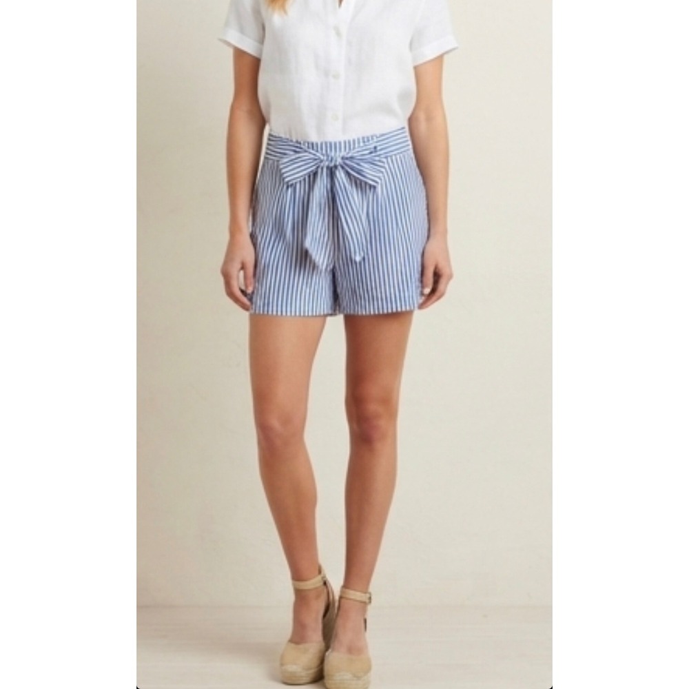 Dress Forum Shorts Womens Small Blue White Striped Tie Waist High Rise FP1503